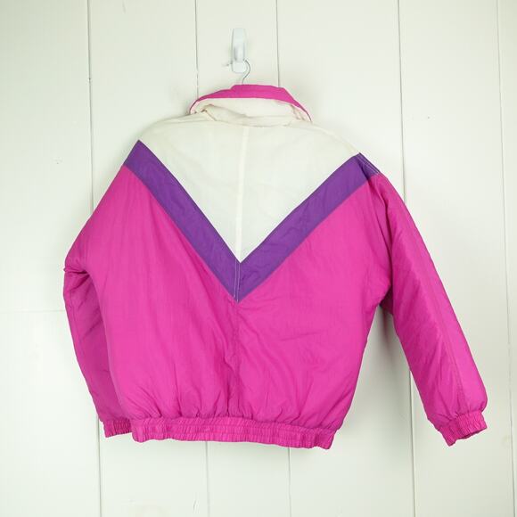 American High Snow Jacket Womens SZ M Retro 70's Colorblocked Outerwear Ski - Picture 9 of 9